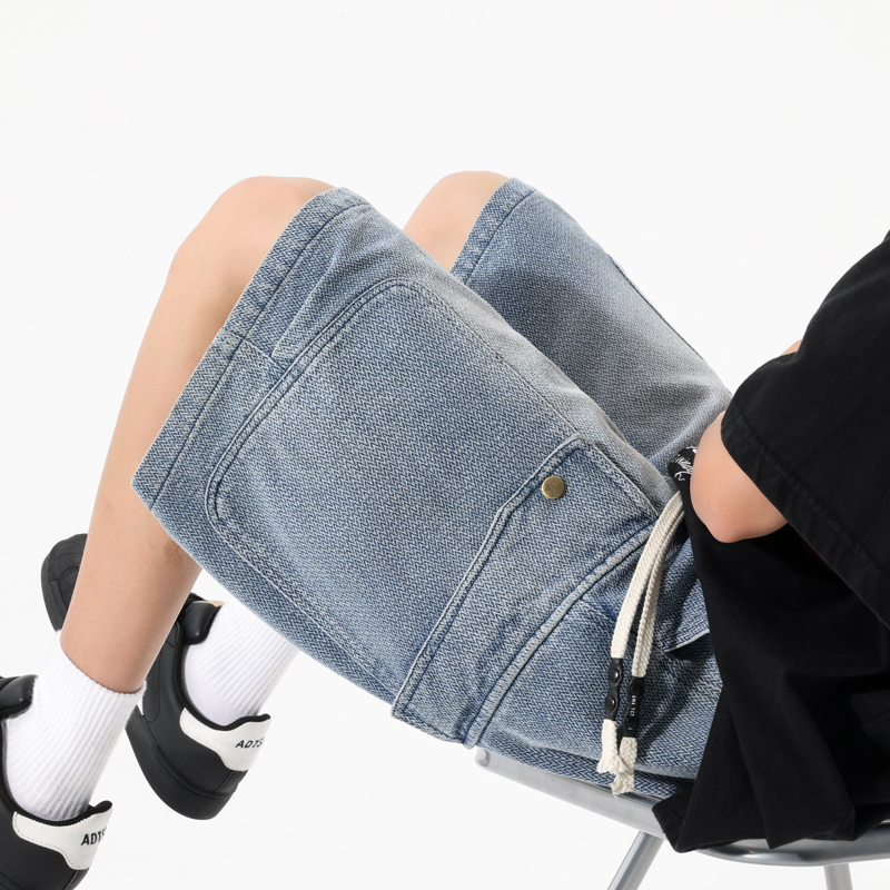 Men'S Shoes With Jeans - Retro Denim Shorts for Men Loose