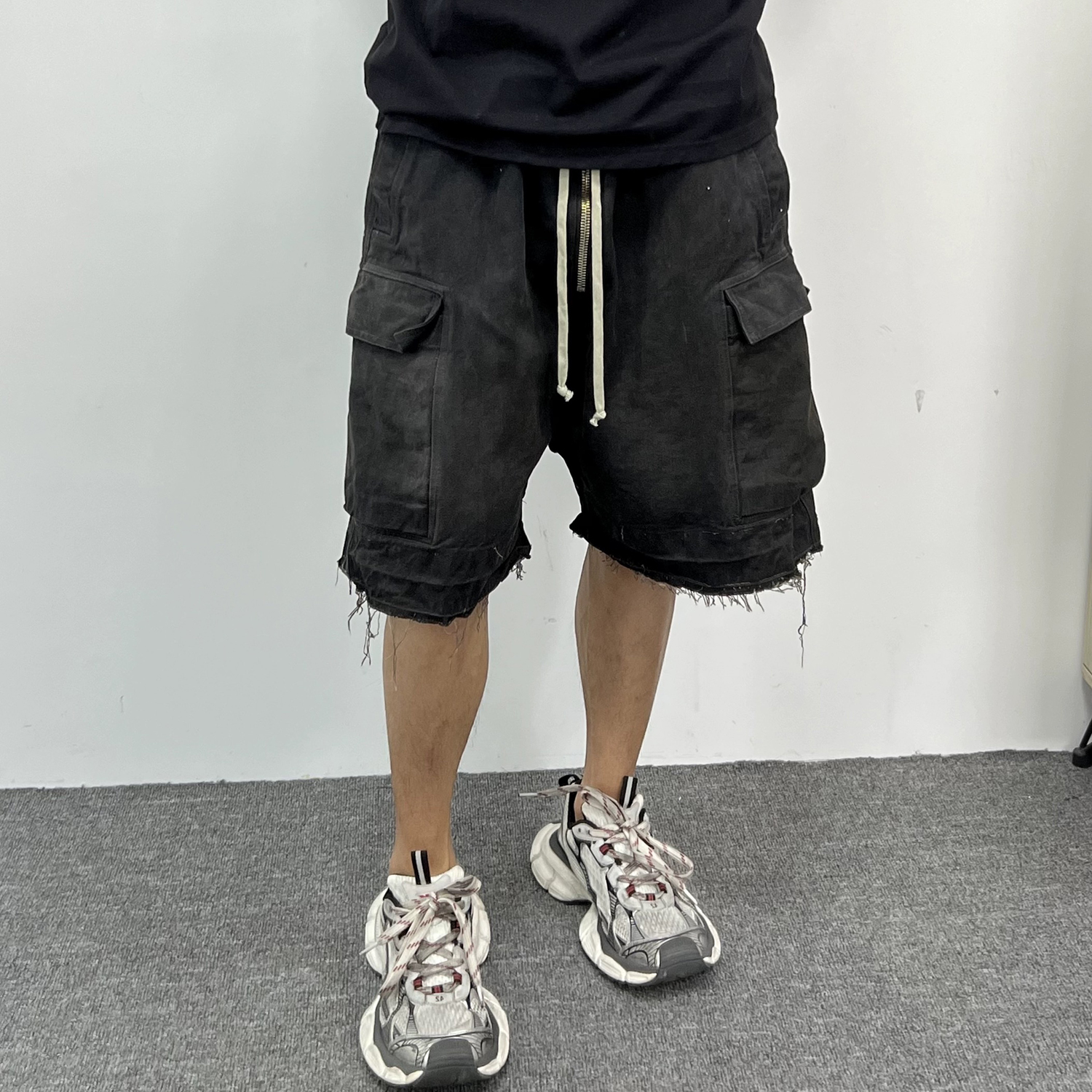 Men'S Shoes With Jeans - Ro Style Ribbons Streetwear Multi-pockets Cargo