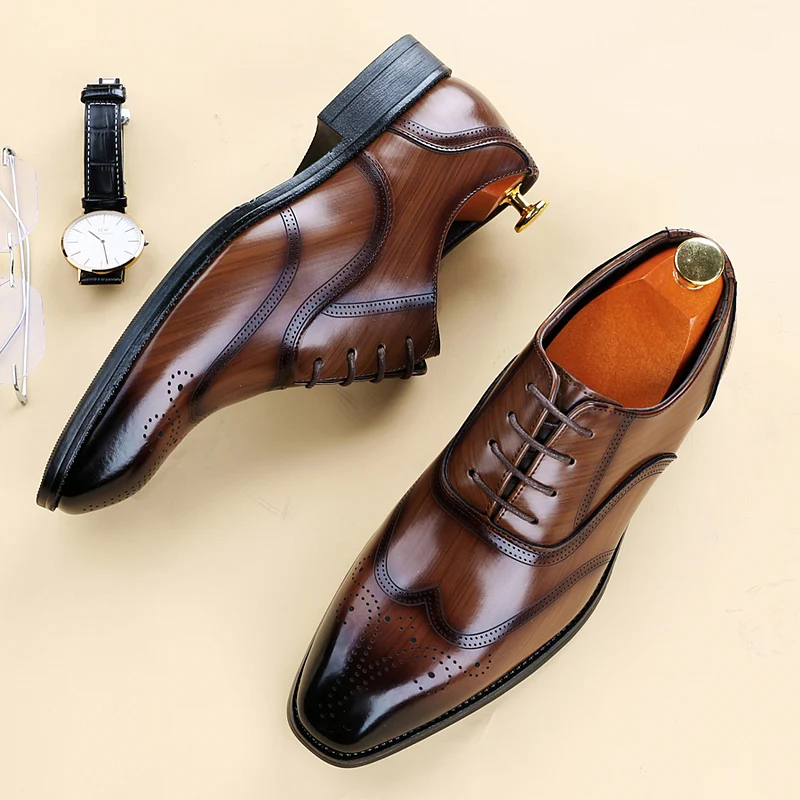 Monk Strap Shoe - Luxury Brand Men's Glossy Leather Shoes