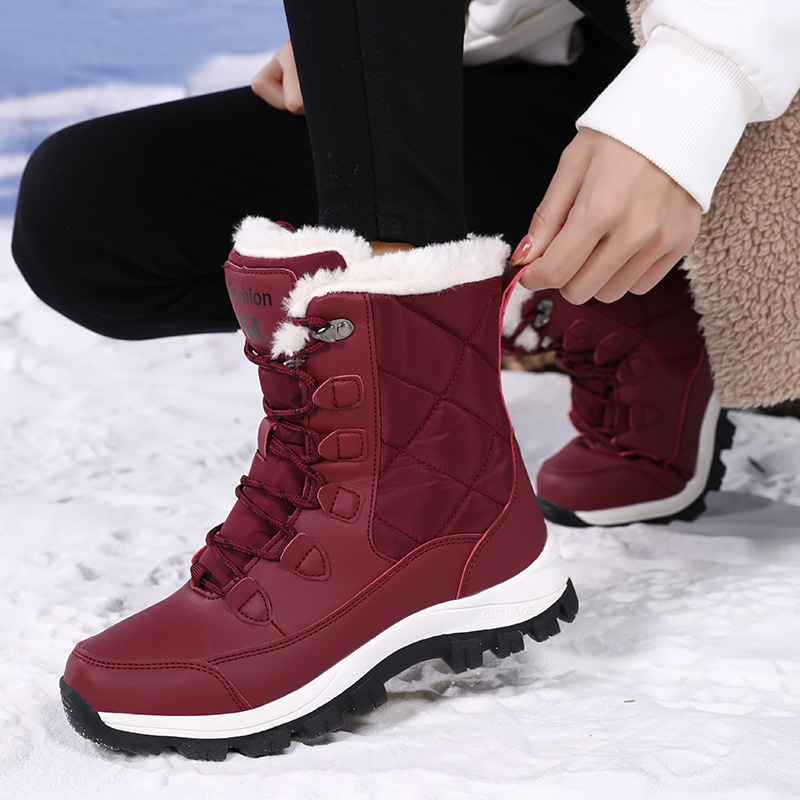 Hiking Boot Waterproof - Winter Women Snow Boot High-top Waterproof