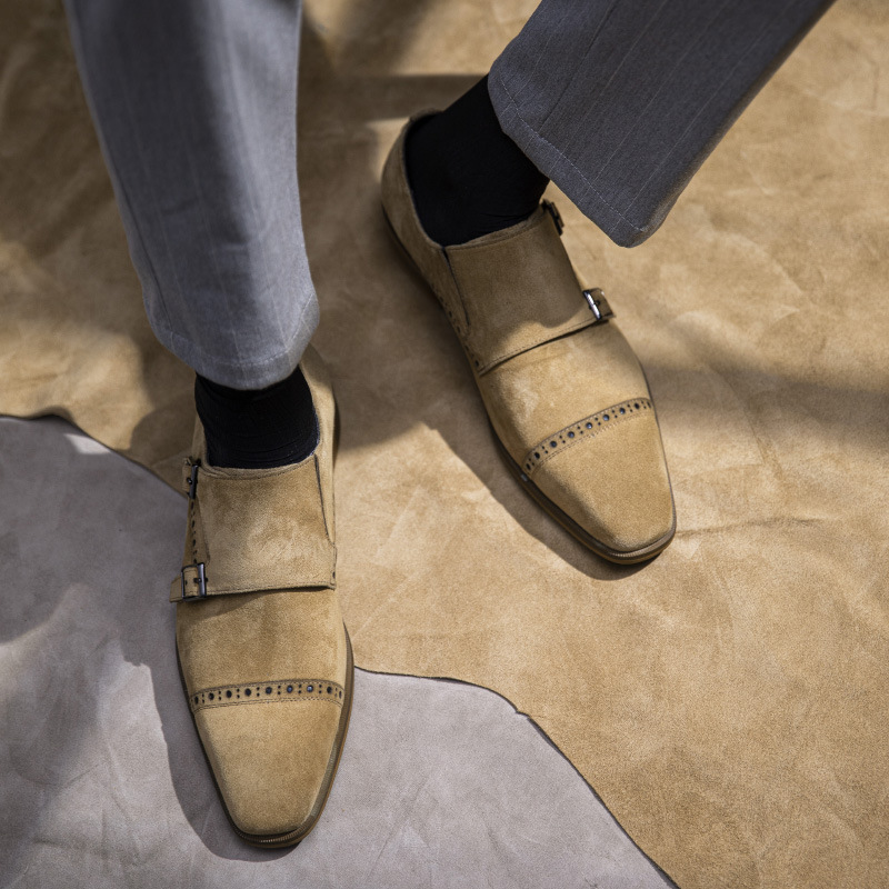 Vintage Design Men Dress Shoes – Monk Strap Shoe recenzja i cena