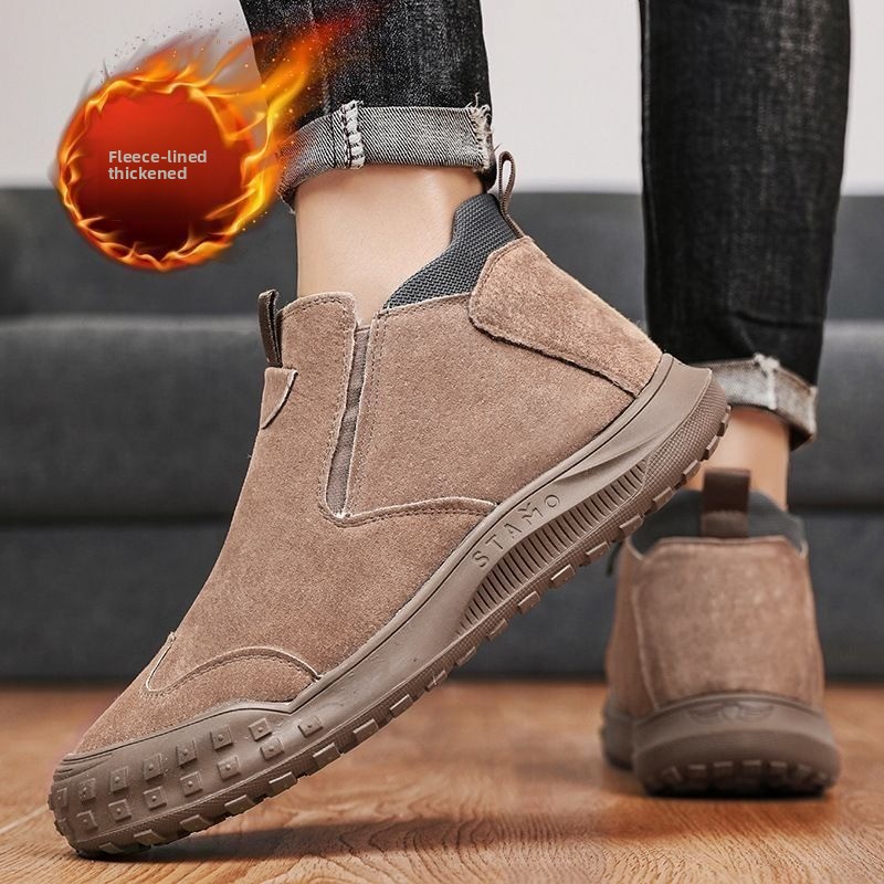 Winter Men's Shoes Plush Warm  – Loafer Slip On Men recenzja i cena