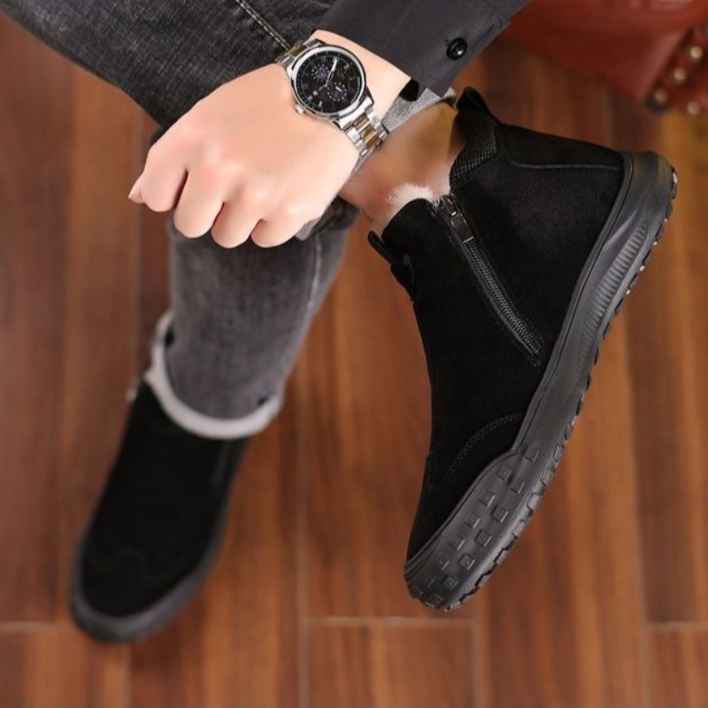 Winter Men's Shoes Plush Warm  – Loafer Slip On Men recenzja i cena