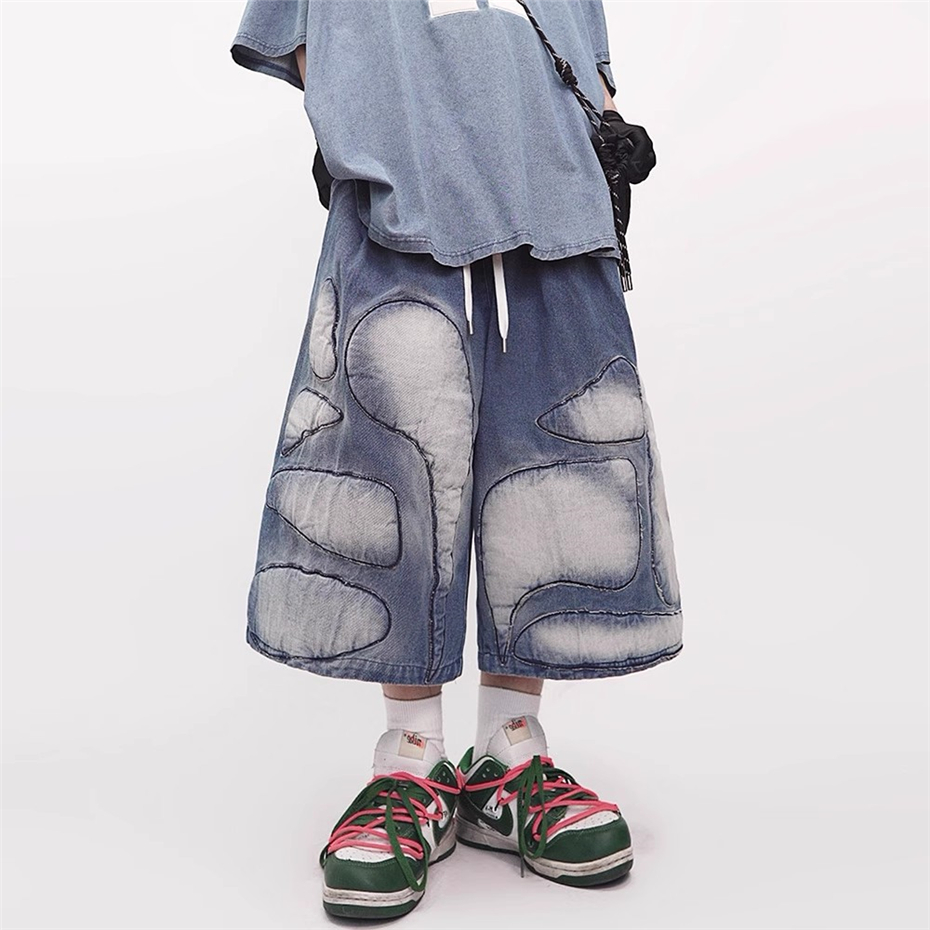 Patch Denim Shorts Mens Street – Men'S Shoes With Jeans recenzja i cena