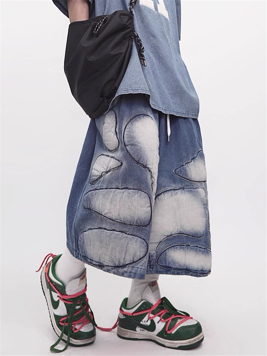 Patch Denim Shorts Mens Street – Men'S Shoes With Jeans recenzja i cena