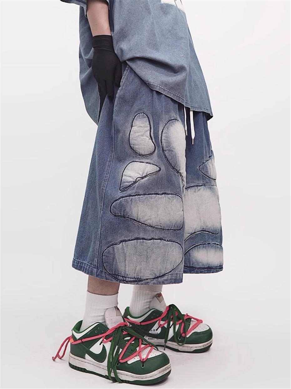 Patch Denim Shorts Mens Street – Men'S Shoes With Jeans recenzja i cena