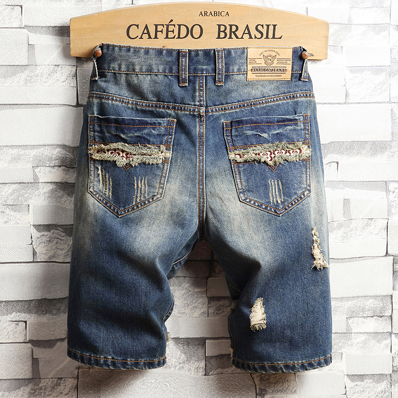 Ripped Hip-hop Denim Shorts Me – Men'S Shoes With Jeans recenzja i cena