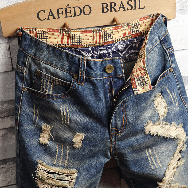 Ripped Hip-hop Denim Shorts Me – Men'S Shoes With Jeans recenzja i cena