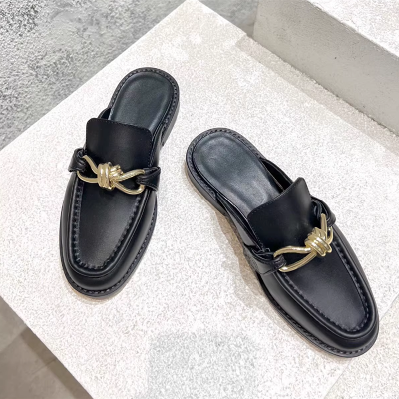 Metal Buckle Half Slippers For – Loafer Slip On Men recenzja i cena