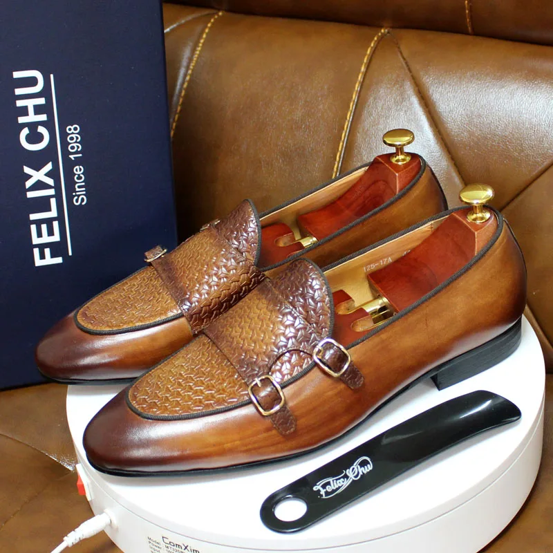 Men's Genuine Leather Loafers  – Monk Strap Shoe recenzja i cena