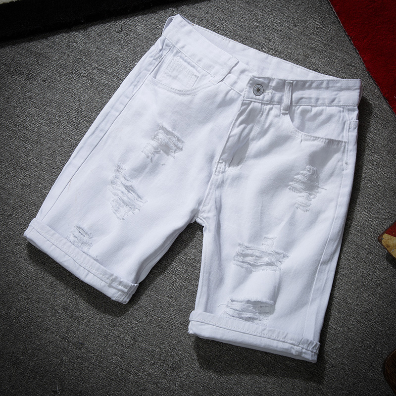 Men White Denim Shorts New Sum – Men'S Shoes With Jeans recenzja i cena