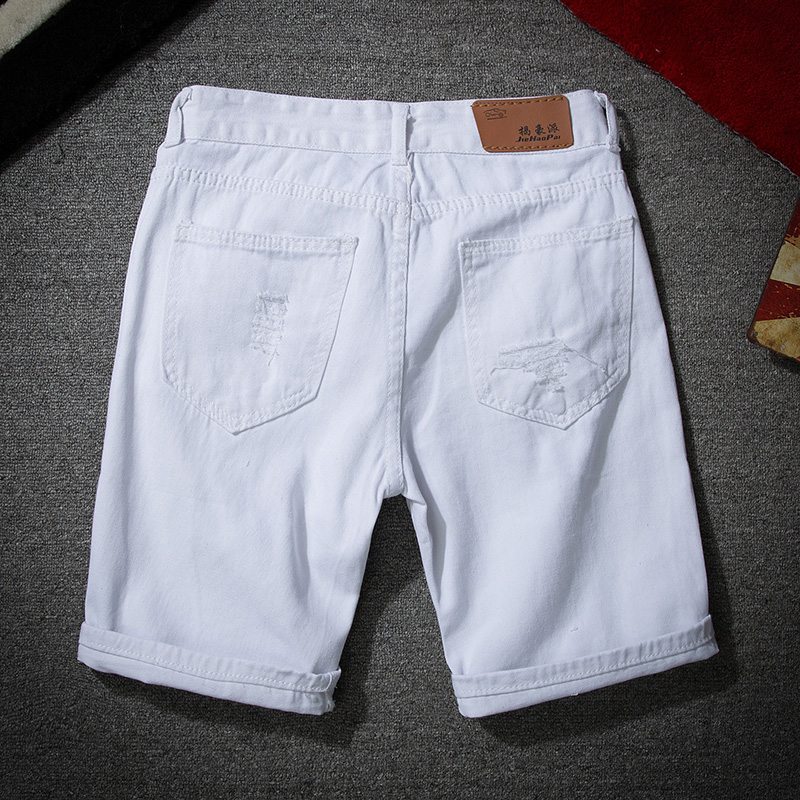 Men White Denim Shorts New Sum – Men'S Shoes With Jeans recenzja i cena