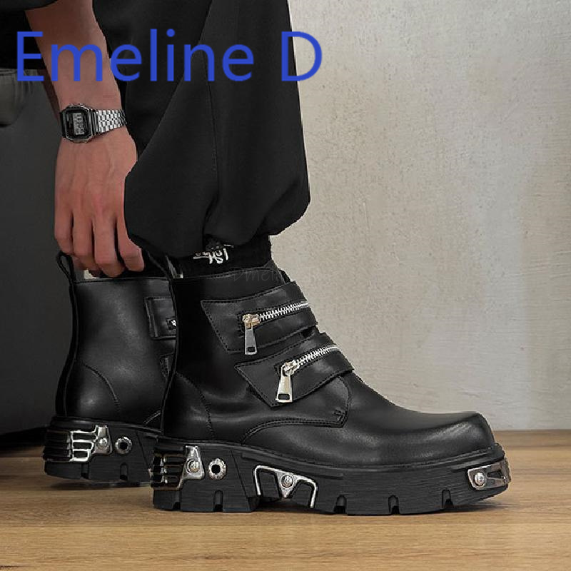 Dark Punk High Top Shoes Fashi – Men'S Shoes Height Increase recenzja i cena