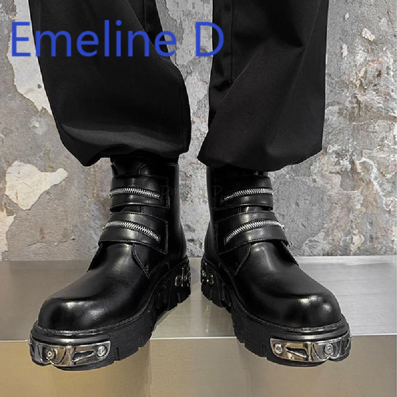 Dark Punk High Top Shoes Fashi – Men'S Shoes Height Increase recenzja i cena