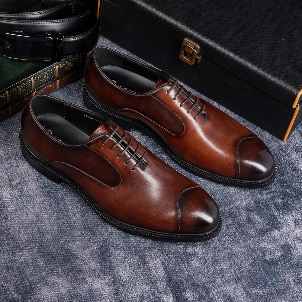Men's Genuine Cow Leather Oxfo – Monk Strap Shoe recenzja i cena