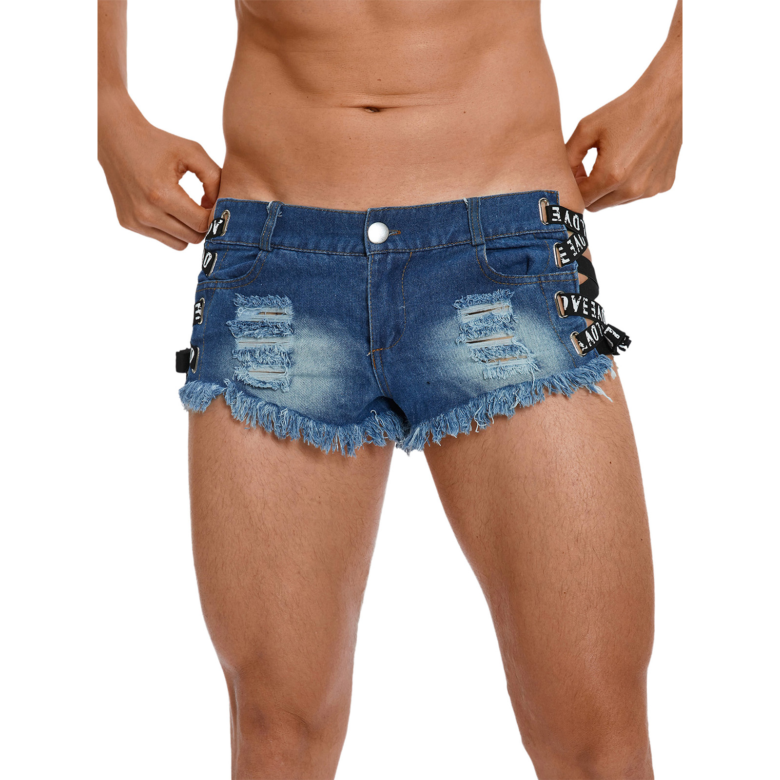 Mens Distressed Ripped Mini De – Men'S Shoes With Jeans recenzja i cena